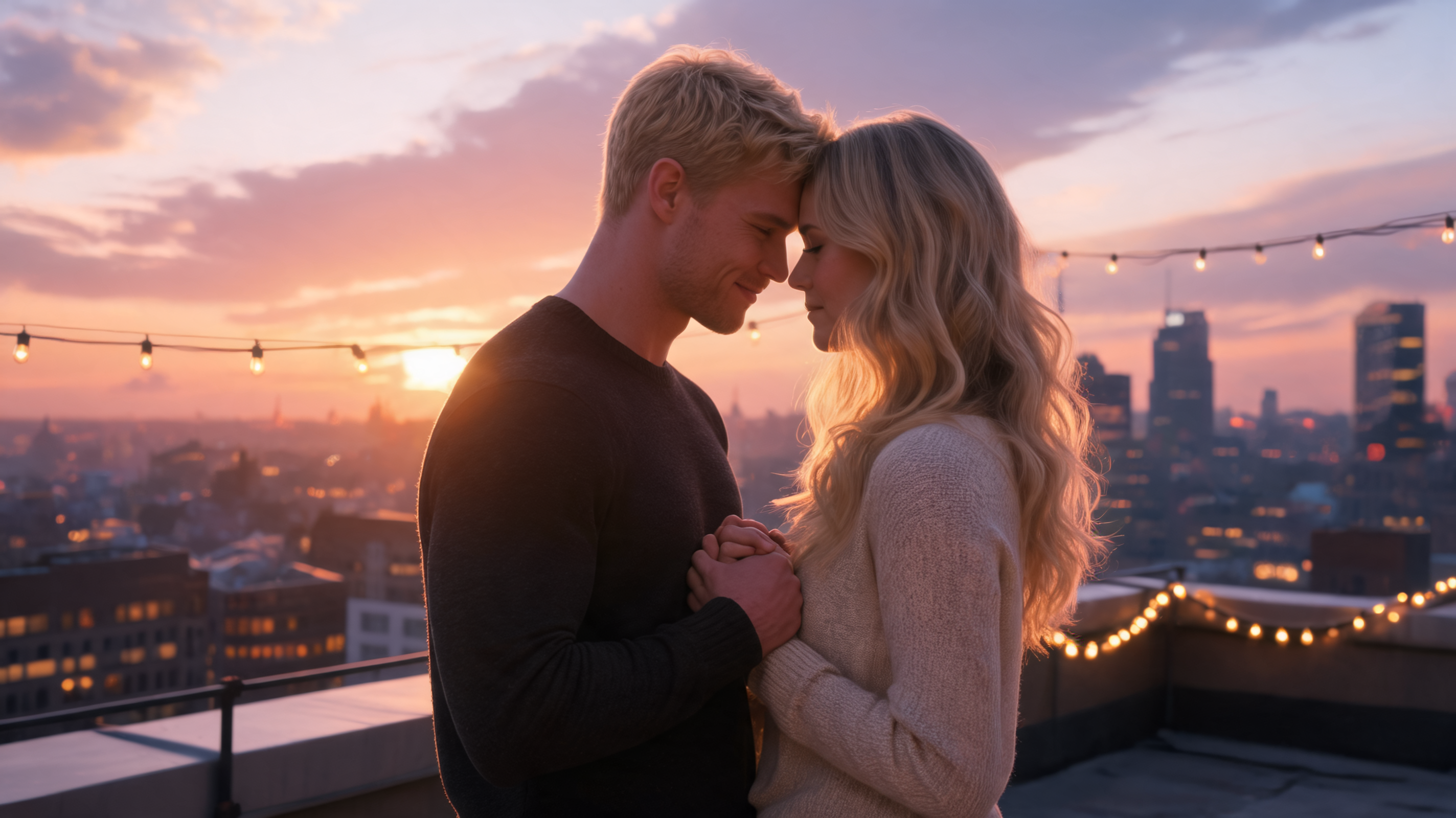 Sunset Over the Rooftop Oasis