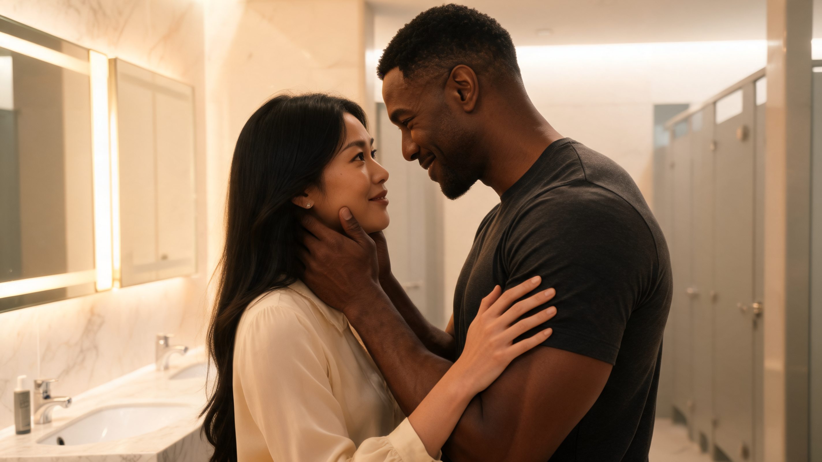 Neelam didi, a 30-year-old married woman, shy by nature, had never imagined she would find herself in such an intense situation. The public restroom at the mall was not the place where she expected to meet someone like Michael - a 40-year-old single man, 