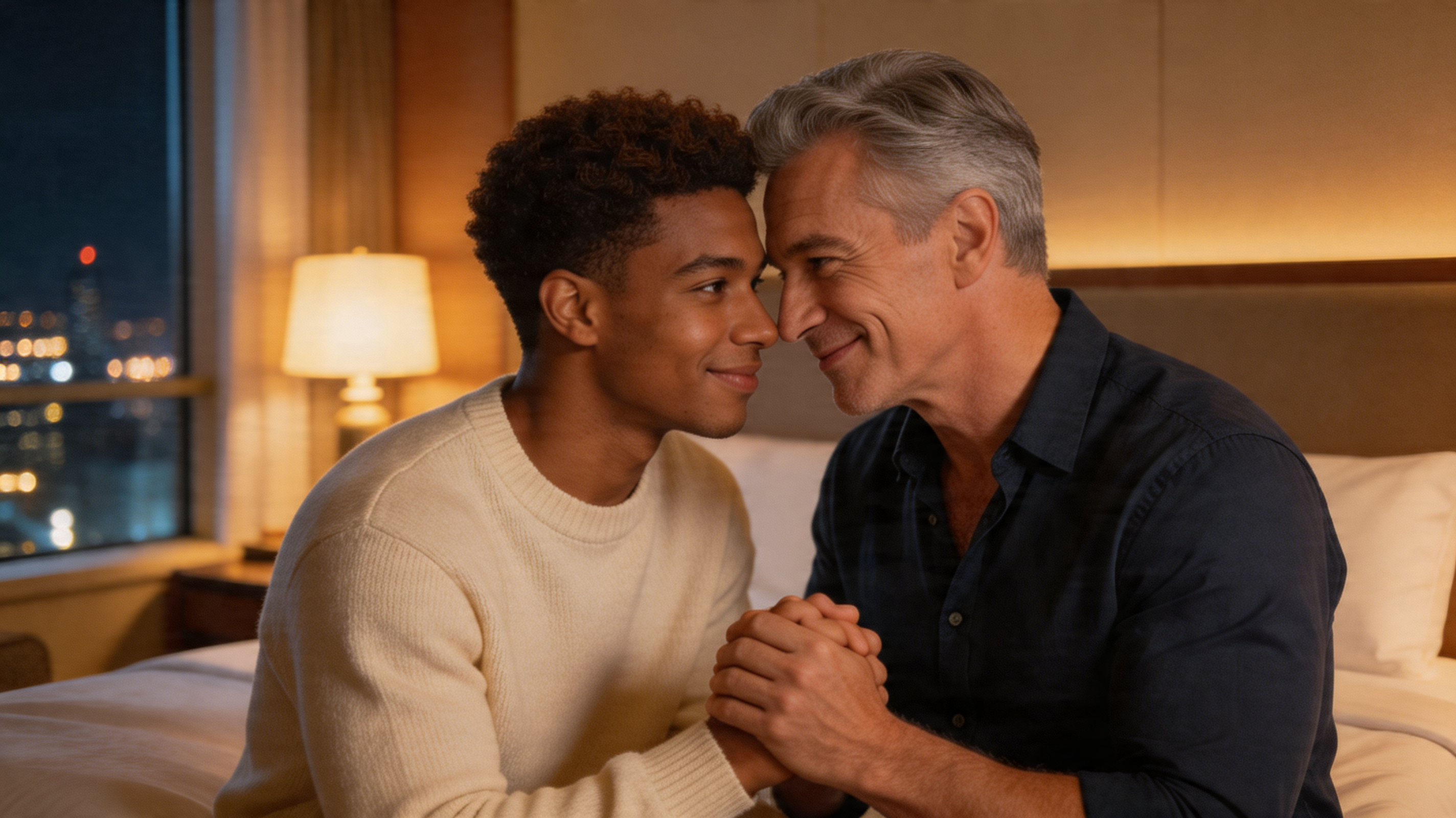 Elevator Confessions Under Neon Glow