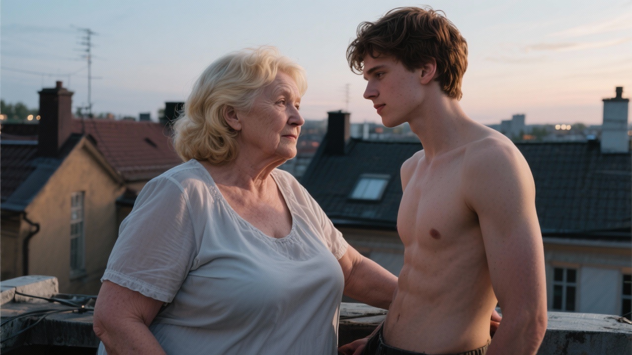 Moonlight Seduction on the Rooftop Oasis