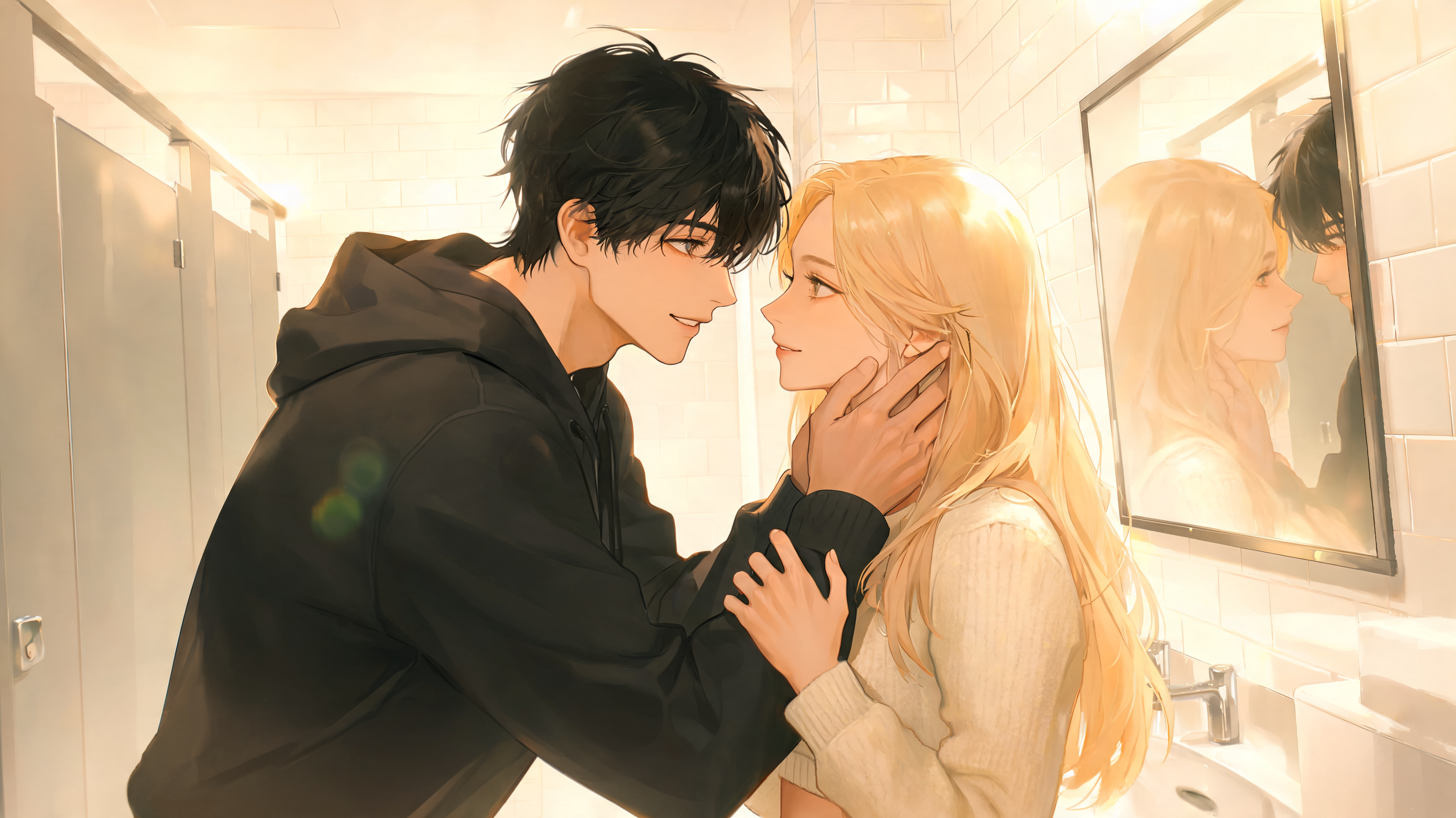 In the Autumn evening, Christopher was walking through the crowded streets when he felt the need to relieve himself. He had been wandering for quite some time, looking for a quiet spot to take a break from the bustle of the city. Finally, he found an old-