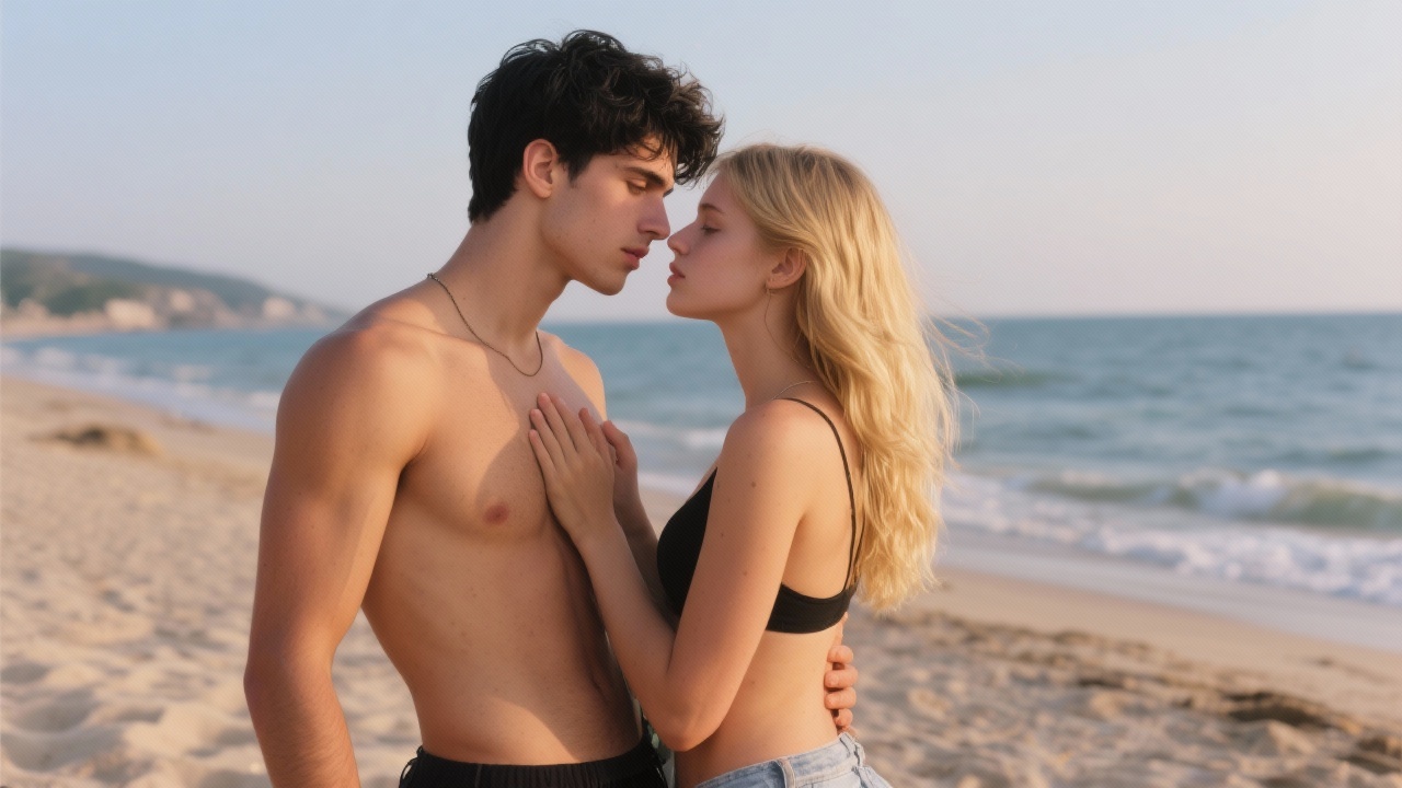 Moonlit Caress on Starry Sands