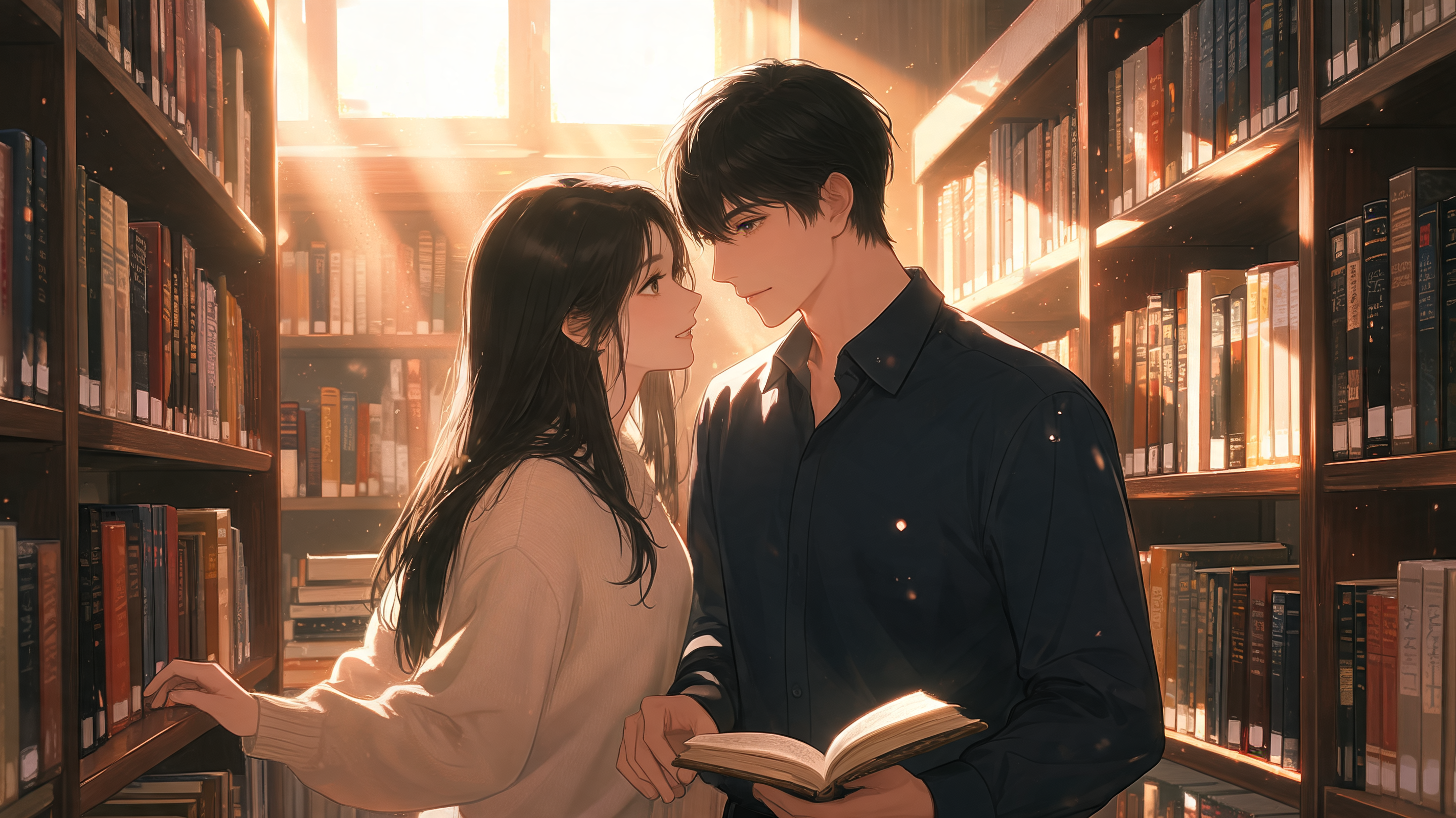 A Whispered Promise Among the Bookshelves