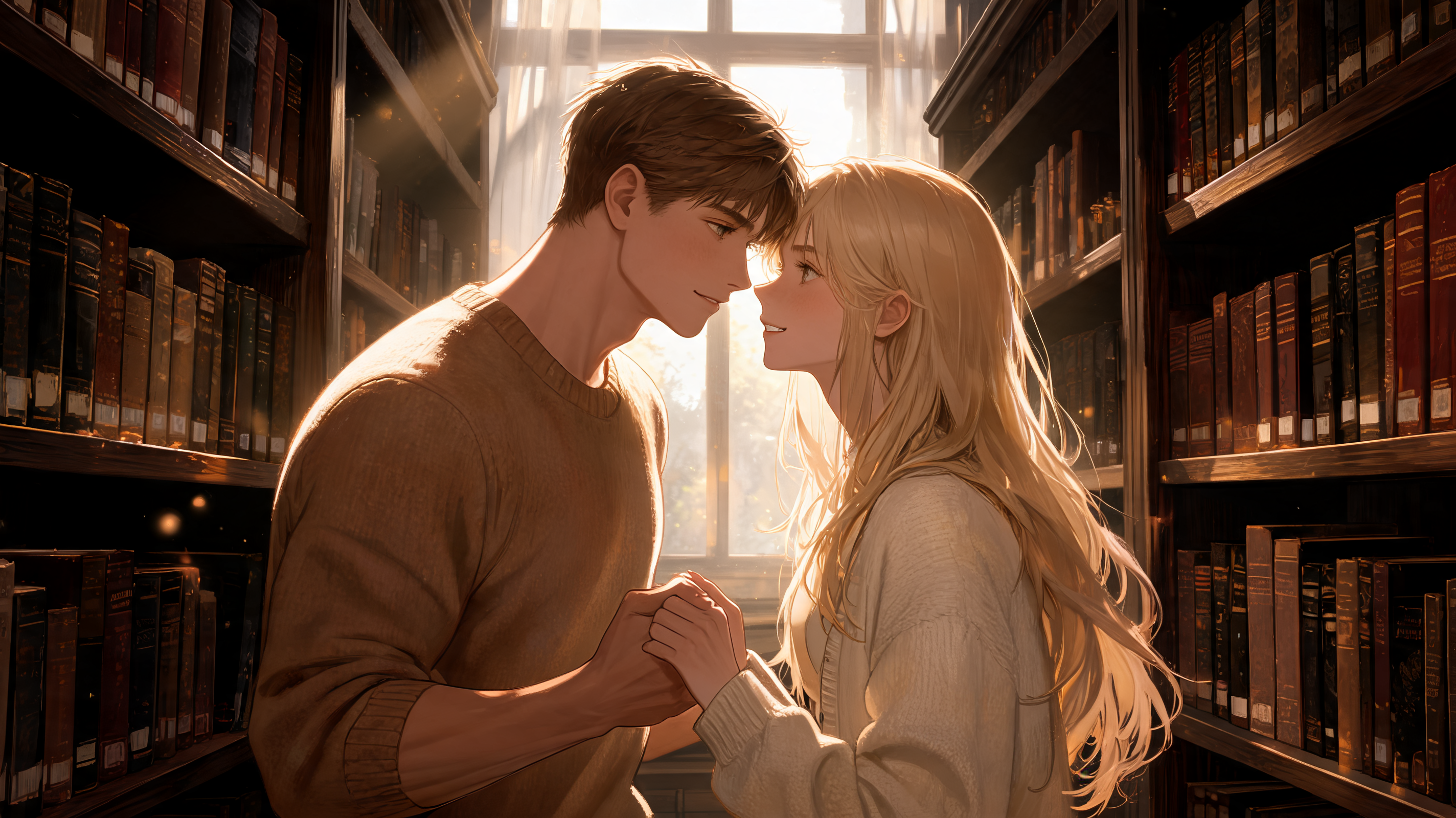 Moonlit Encounters Among the Library Shelves